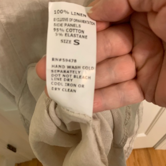 Lina Tomei size S Linen dress/tunic with side stretch inserts. - Picture 7 of 8